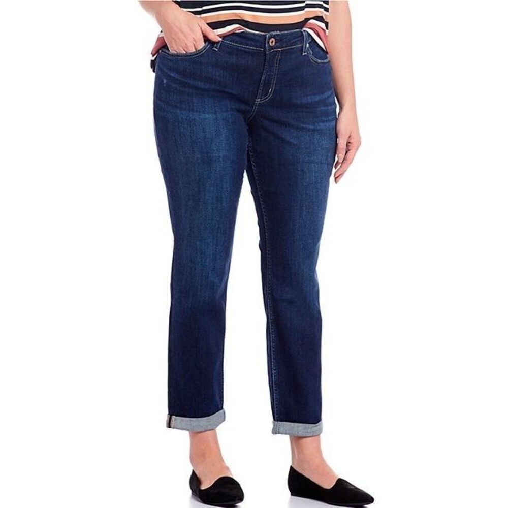 Silver Jeans Co. Ankle Slim Fit Boyfriend Denim Jeans Indigo 18